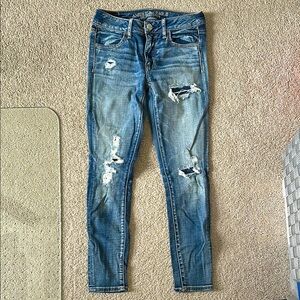 American Eagle Outfitters Blue Distressed Jeans